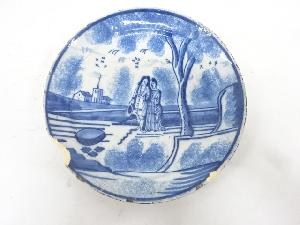 古物　西洋人物飾り皿